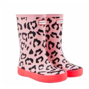 pink leopard hunter boots